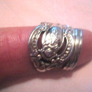 Women's Unisex Spoon Ring Rogers Oneida Floral Design 6.5